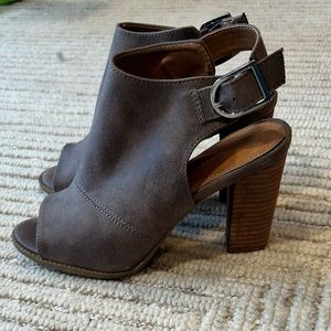 Open toe booties